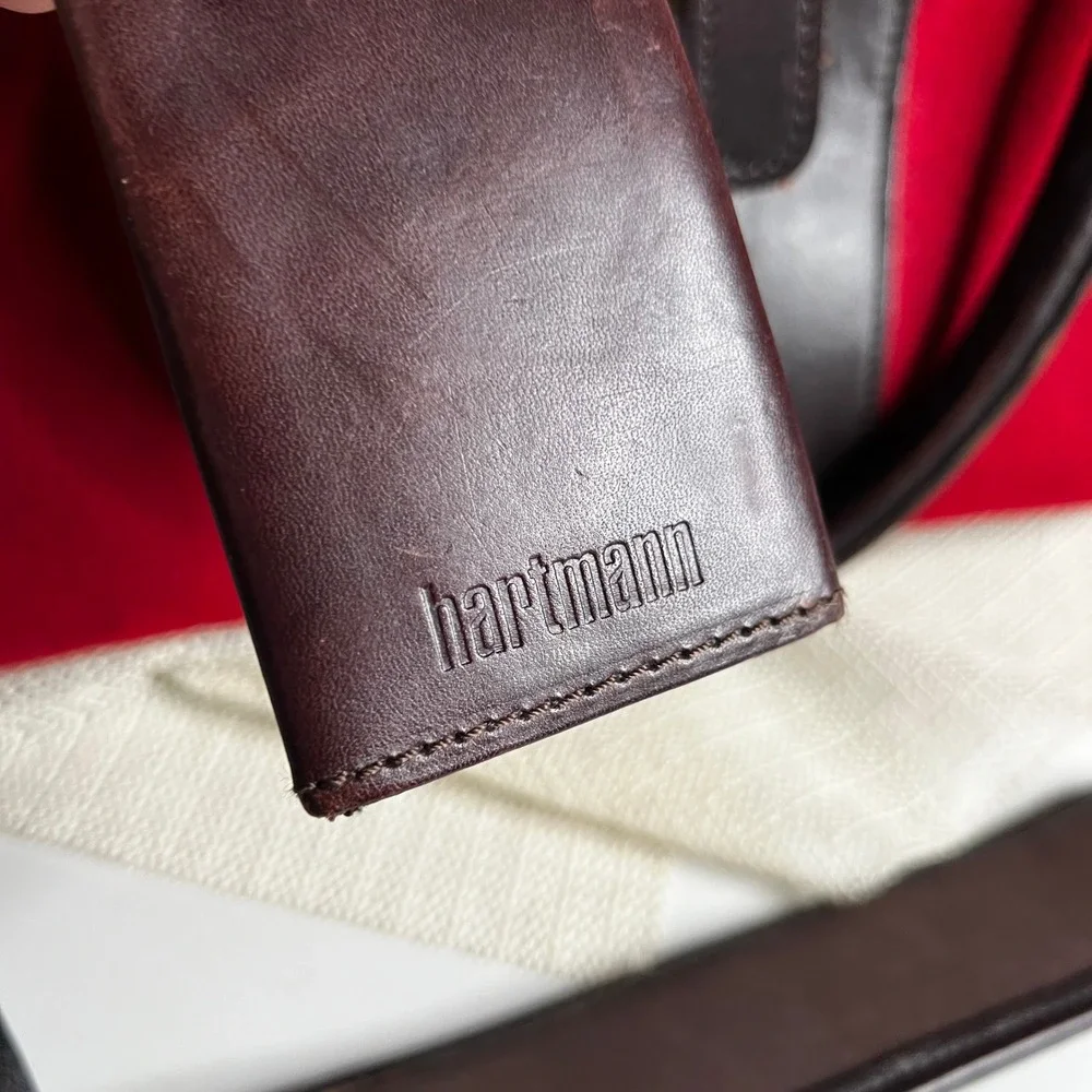 Hartmann Vintage Red Wool Leather Trim Duffel Bag Travel Carry On Luggage